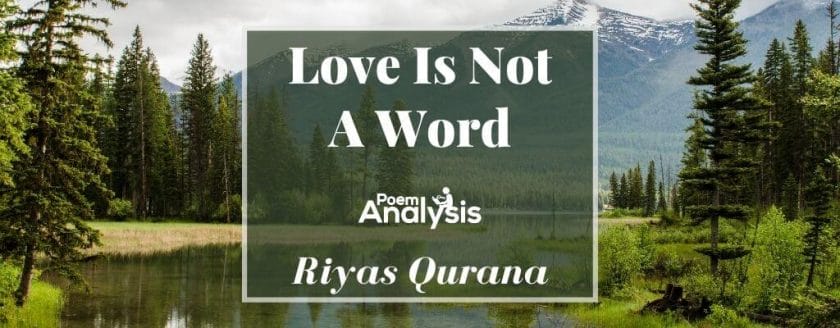 Love Is Not A Word by Riyas Qurana