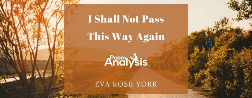 I Shall Not Pass This Way Again by Eva Rose York