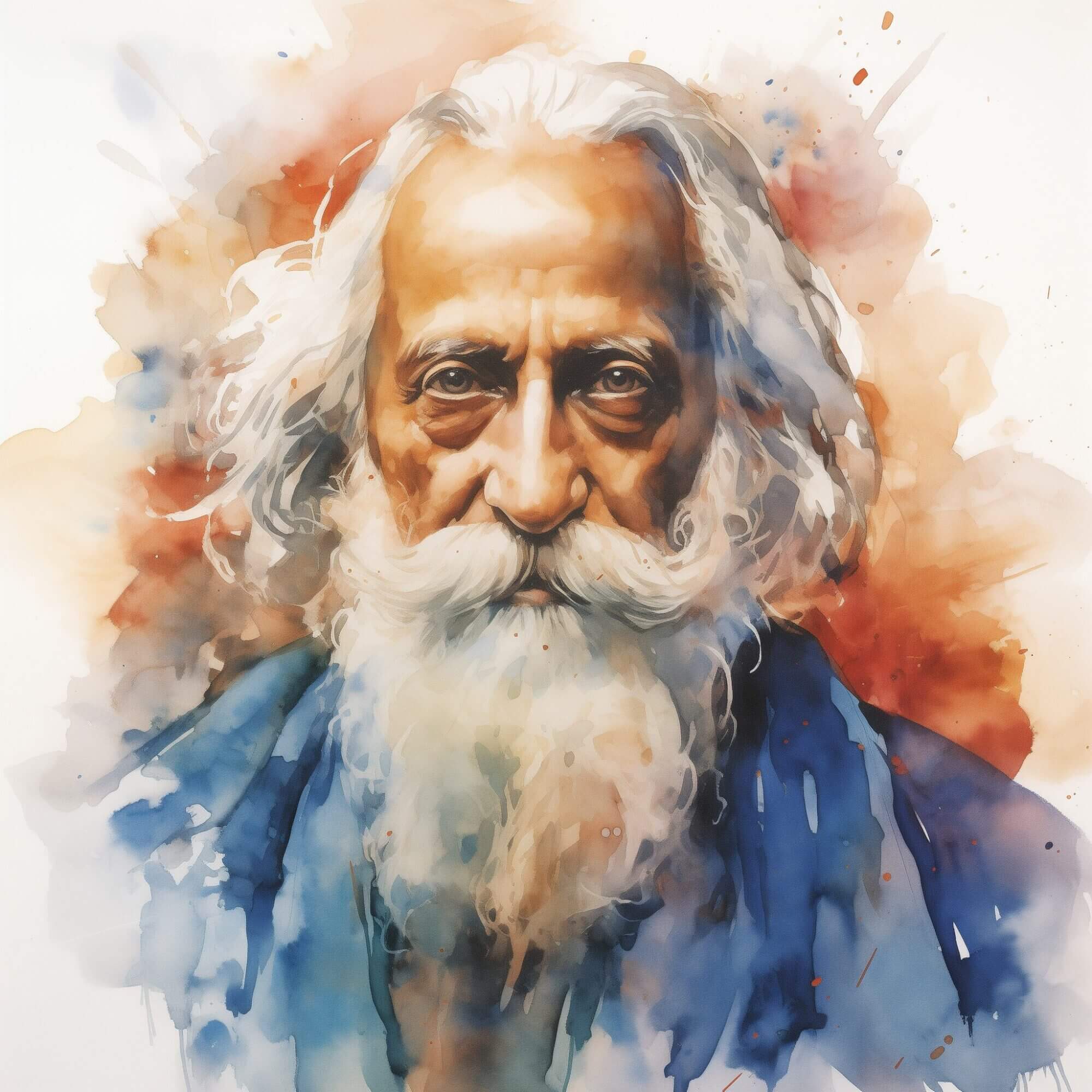 Rabindranath Tagore Poet Portrait Digital Art