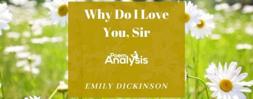 Why Do I Love You, Sir by Emily Dickinson