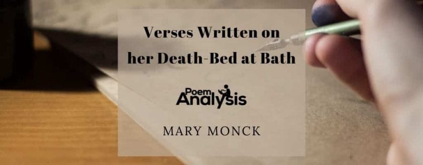 Verses Written on her Death-Bed at Bath by Mary Monck