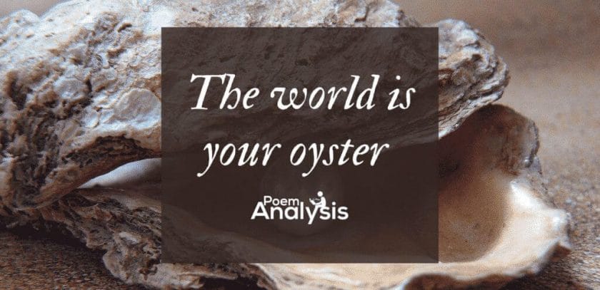 The world is your oyster idiom