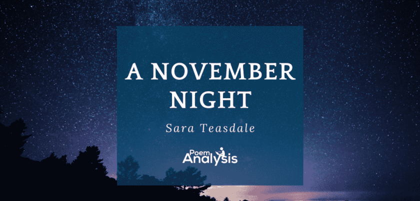 A November Night by Sara Teasdale