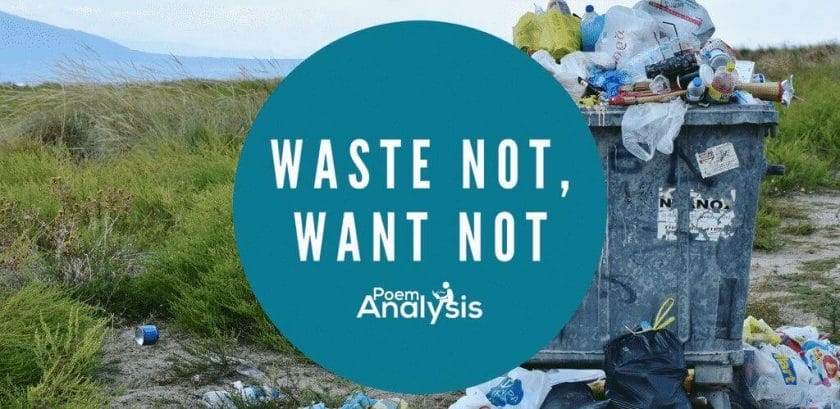 Waste not, want not meaning 