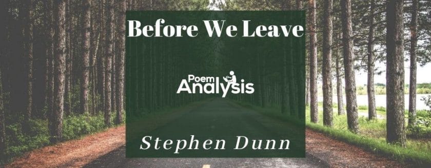 Before We Leave by Stephen Dunn