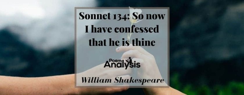 Sonnet 134 - So now I have confessed that he is thine by William Shakespeare