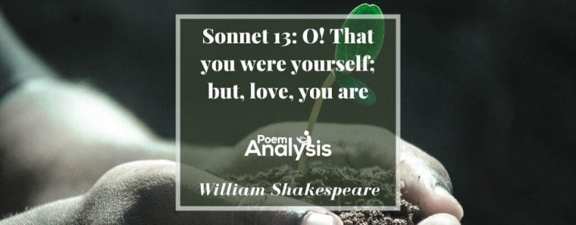 Sonnet 13 - O! That you were yourself; but, love, you are by William Shakespeare