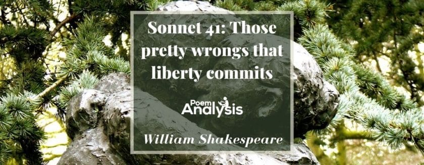 Sonnet 41 - Those pretty wrongs that liberty commits by William Shakespeare