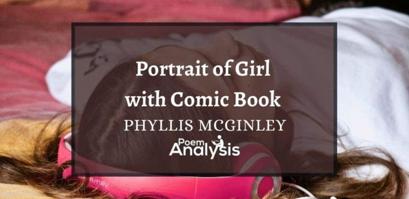 portrait of girl with comic book by Phyllis McGinley