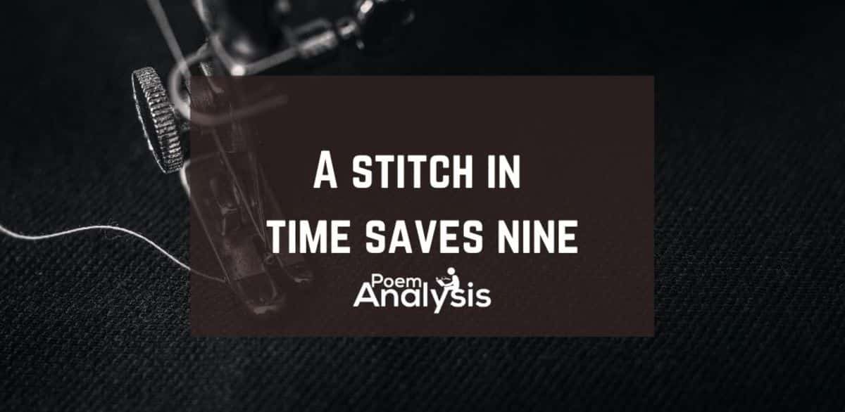 a stitch in time saves nine explaining this proverb