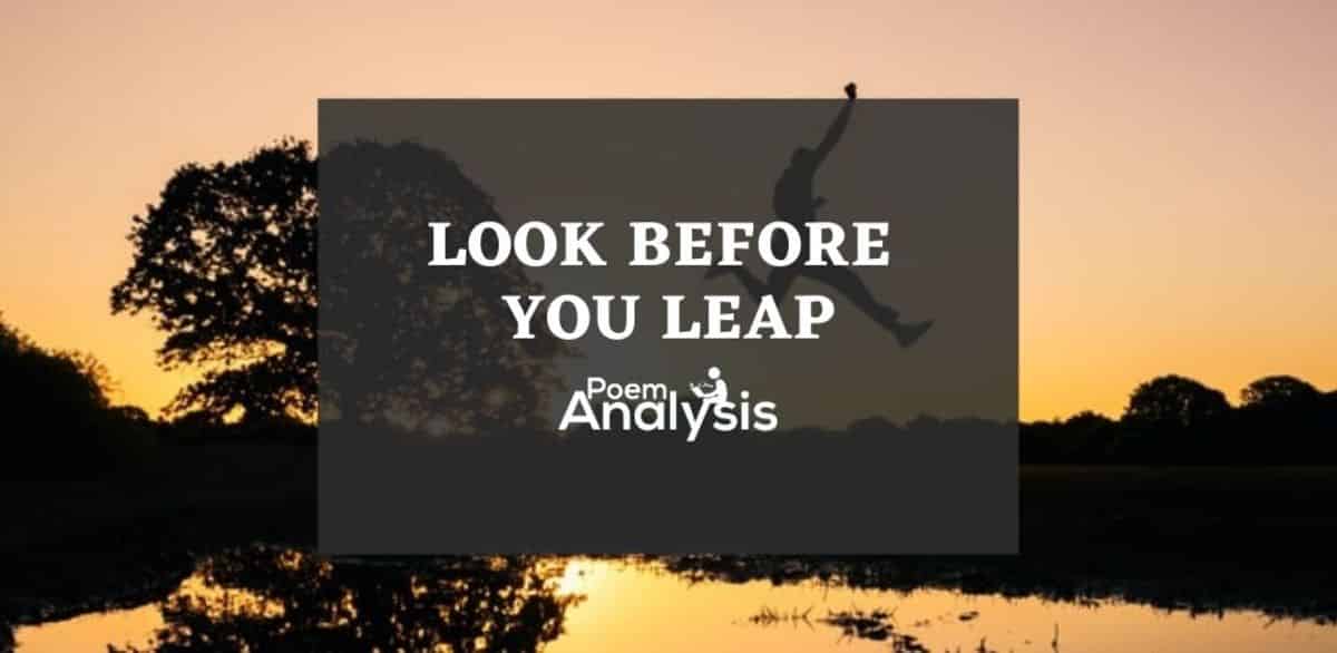 you should look before you leap meaning
