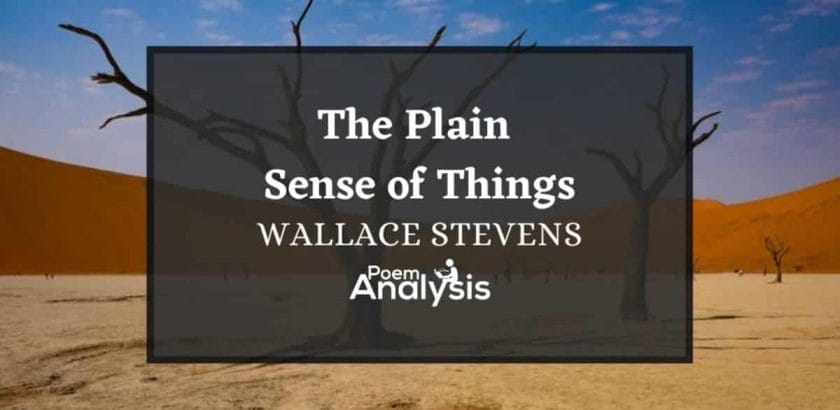 The Plain Sense of Things by Wallace Stevens