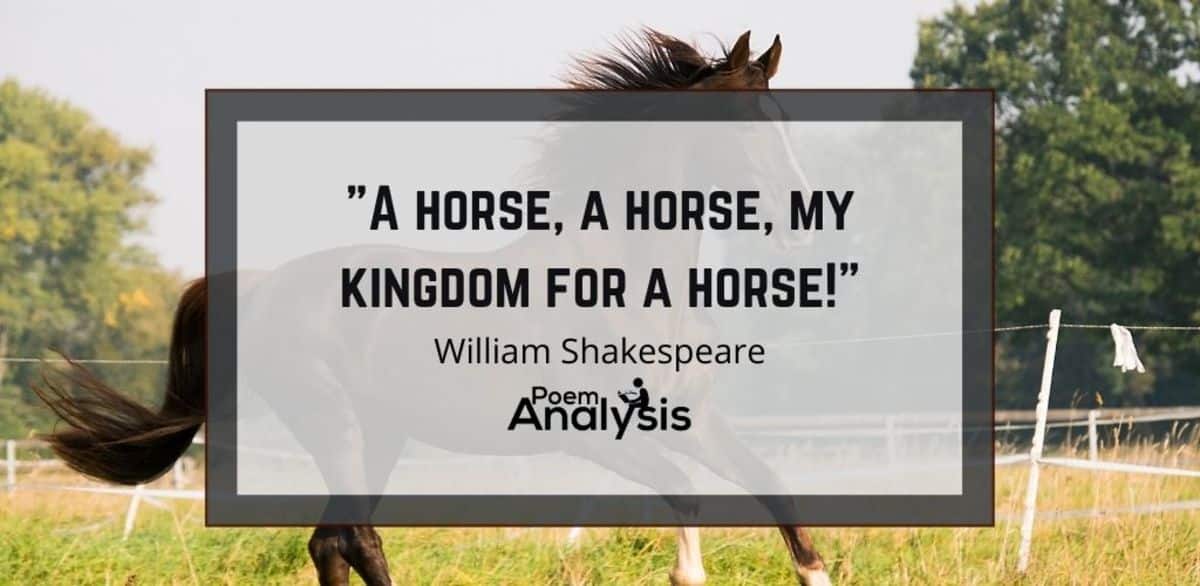 Shakespeare Quote - A horse! a horse! my kingdom for a horse. from  Richard III, Act V, Scene IV (White) | Sticker