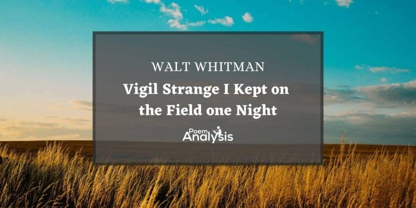 Vigil Strange I Kept on the Field one Night by Walt Whitman