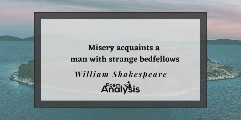 Misery acquaints a man with strange bedfellows meaning