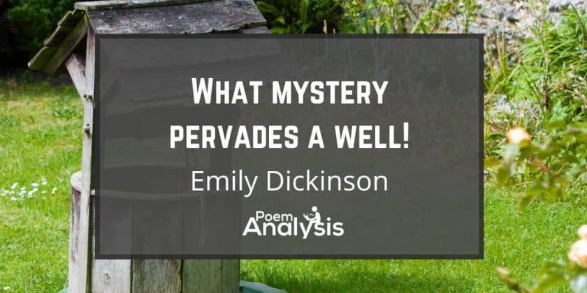 What mystery pervades a well! by Emily Dickinson