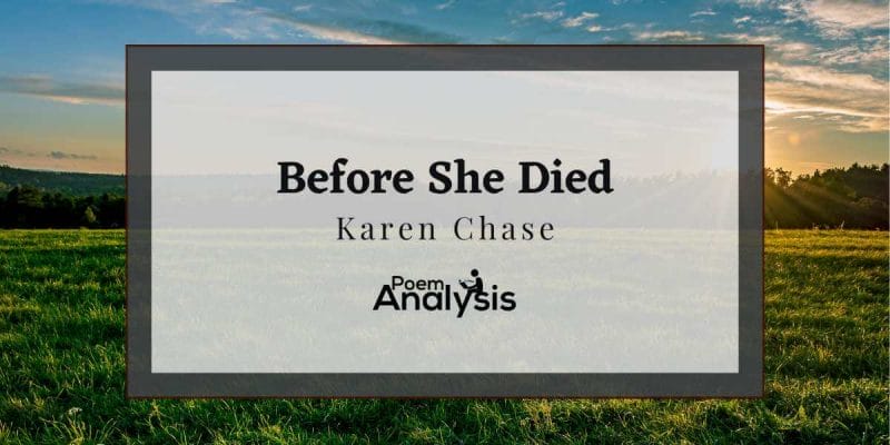 Before She Died by Karen Chase